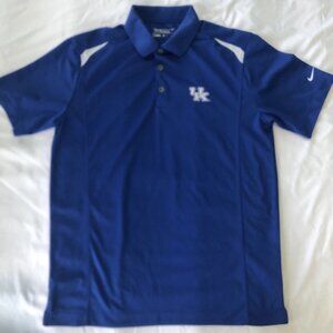 University of Kentucky Nike Dri-Fit Tour Performance Men's Polo Shirt Blue Med